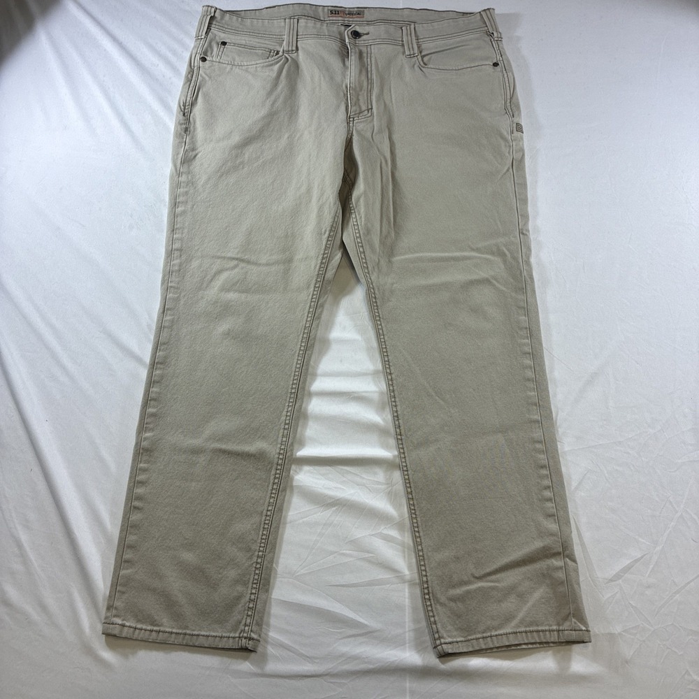 5.11 Tactical Mens Khaki Tan Straight Leg Canvas Pants 40x32